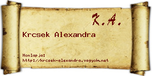 Krcsek Alexandra névjegykártya
